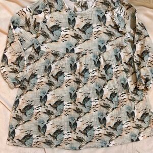 Velvet fawn mallard print Long Sleeve Dress/tunic